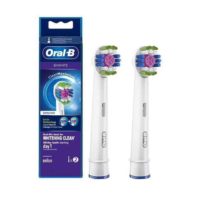 Końcówki do szczoteczki elektrycznej Oral-B 3D White Whitening Clean Cabezales 2 szt (4210201317159) - obraz 1