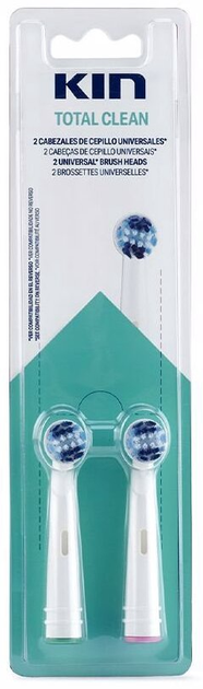 Змінні насадки для електричної зубної щітки Kin Electric Toothbrush: Total Clean Replacement 2 шт (8436026213865) - зображення 1