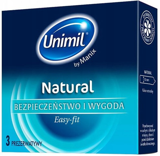 Prezerwatywy Unimil Natural+ lateksowe 3 szt (5011831083259) - obraz 1