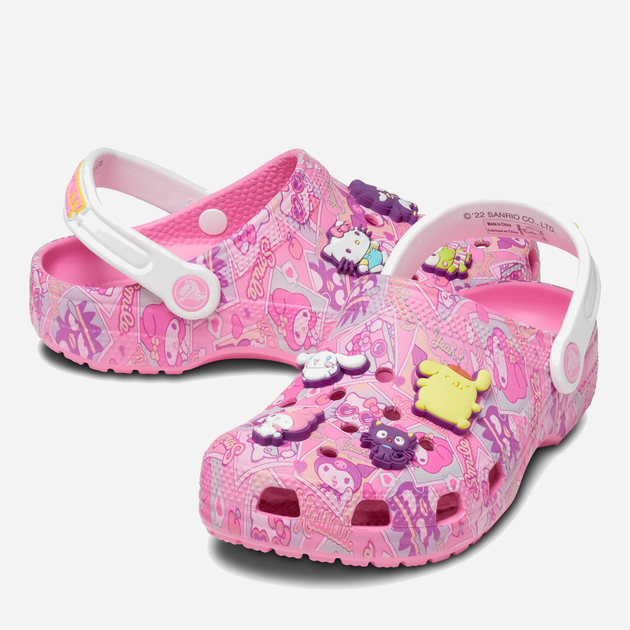 Crocsy dziecięce dla dziewczynki z przypinkami Crocs Classic Hello Kitty Clog TCR208025 24-25 Różowe (196265184996) - obraz 2