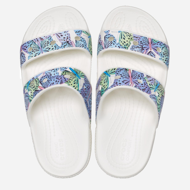 Klapki dziecięce dla dziewczynki Crocs Classic Crocs Butterfly Sndl KCR208299 28-29 Biały/Wielokolorowy (196265236398) - obraz 3