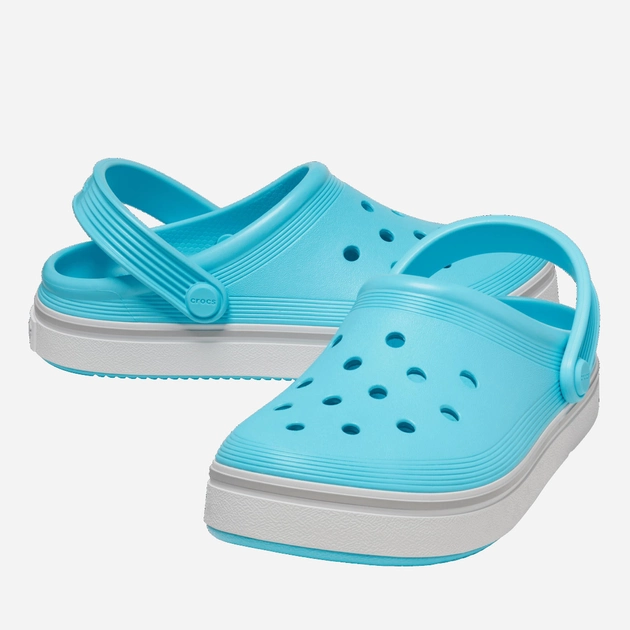 Дитячі крокси для дівчинки Crocs Off Court Clog TCR208479 22-23 Блакитні (196265325245) - зображення 2
