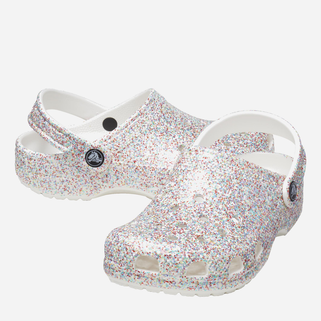 Дитячі крокси для дівчинки Crocs Classic Sprinkle Glitter Clogt CR208571 24-25 Білі (196265326129) - зображення 2