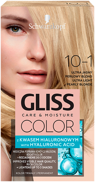 Farba do włosów Gliss Color Care & Moisture 10-1 Ultra Jasny Perłowy Blond 143 ml (9000101262223) - obraz 1