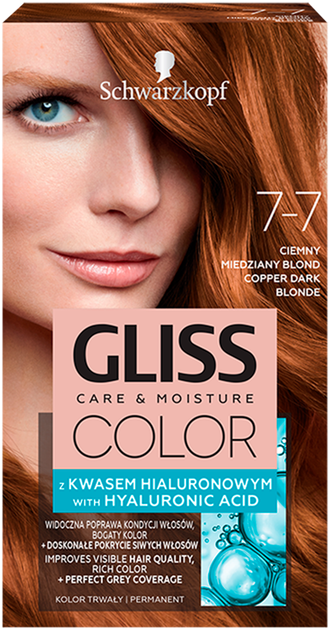 Farba do włosów Gliss Color Care & Moisture 7-7 Ciemny Miedziany Blond 143 ml (9000101261943) - obraz 1