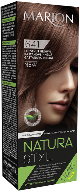 Фарба для волосся Marion Natura Styl 641 Chestnut Brown 80 мл + кондиціонер 10 мл (5902853106418) - зображення 1