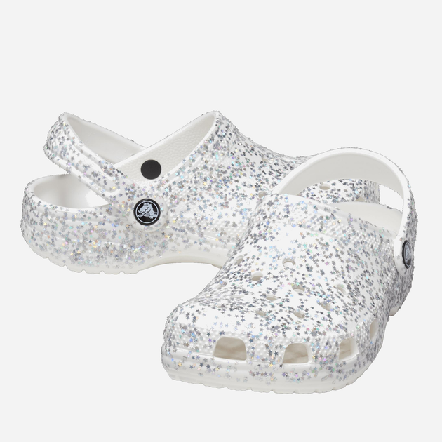 Chodaki dziecięce dla dziewczynki Crocs Classic Starry Glitter Clog TCR208620 27-28 Białe (196265333011) - obraz 2