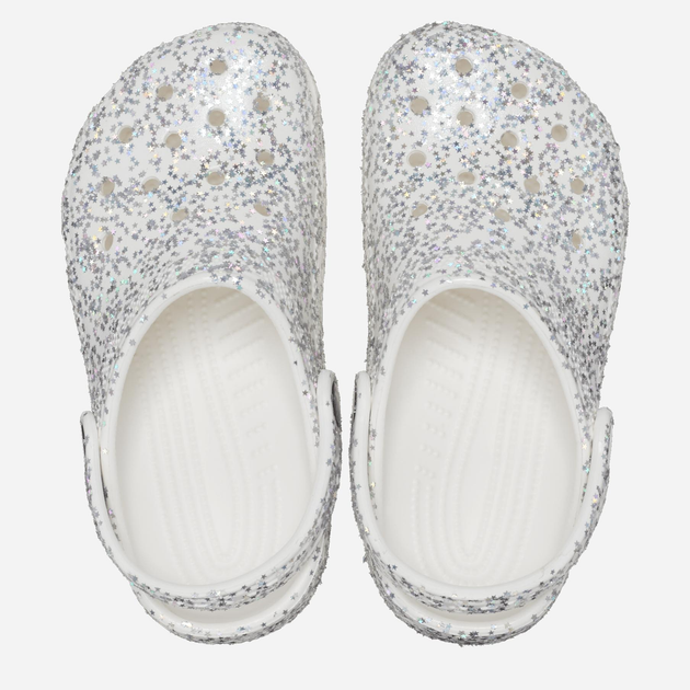 Дитячі крокси-сабо для дівчинки Crocs Classic Starry Glitter Clog TCR208620 24-25 Білі (196265333066) - зображення 3