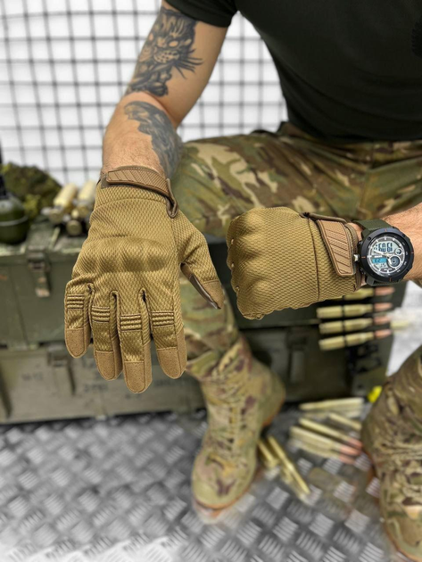 Тактичні рукавички Urban Defender Tactical Gloves Coyote L - зображення 1
