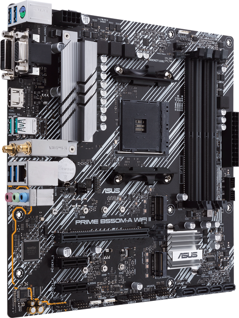Материнська плата Asus PRIME B550M-A Wi-Fi II (sAM4, AMD B550, PCI-Ex16) - зображення 2