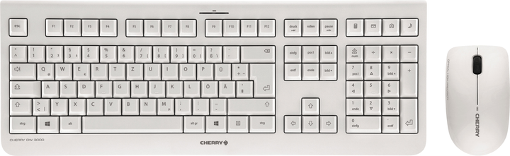 Zestaw bezprzewodowy Cherry DW 3000 USB 2.4 Ghz Biały (JD-0710DE-0) - obraz 1