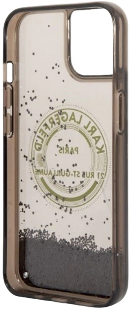 Панель Karl Lagerfeld Liquid Glitter RSG для Apple iPhone 14 Black (3666339086008) - зображення 3
