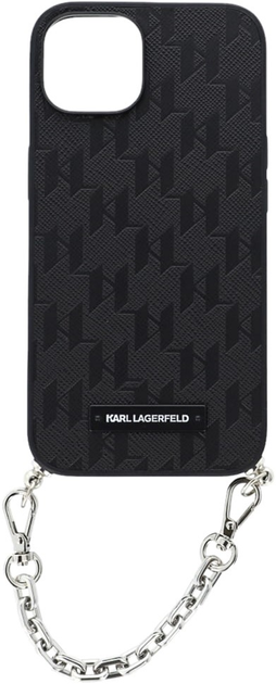 Панель Karl Lagerfeld Saffiano Monogram Chain для Apple iPhone 14 Black (3666339122867) - зображення 1