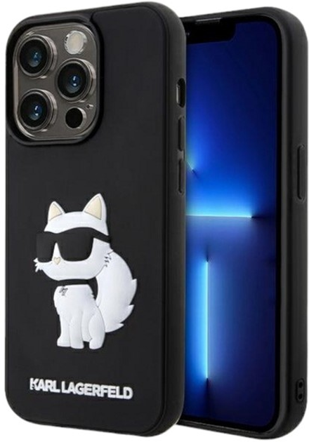 Панель Karl Lagerfeld Rubber Choupette 3D для Apple iPhone 14 Pro Max Black (3666339122690) - зображення 1