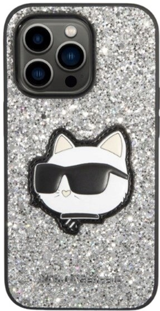 Панель Karl Lagerfeld Glitter Choupette Patch для Apple iPhone 14 Pro Max Silver (3666339099466) - зображення 2