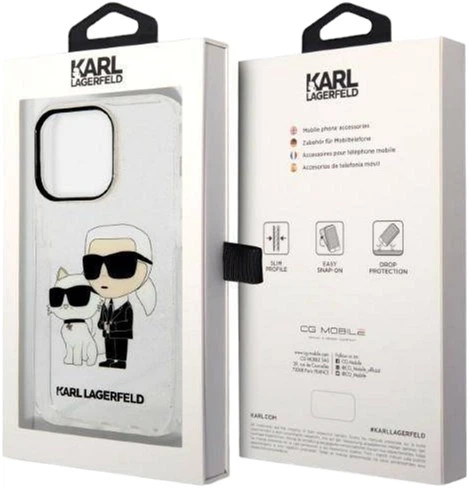 Панель Karl Lagerfeld Glitter Karl&Choupette для Apple iPhone 14 Pro Max Transparent (3666339087272) - зображення 3