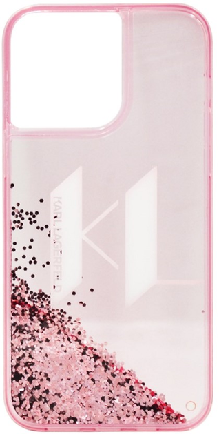 Etui Karl Lagerfeld Liquid Glitter Big KL do Apple iPhone 14 Pro Max Pink (3666339085674) - obraz 2