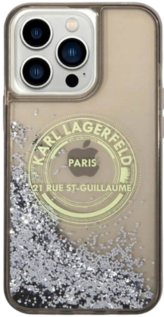 Панель Karl Lagerfeld Liquid Glitter RSG для Apple iPhone 14 Pro Max Black (3666339086039) - зображення 1