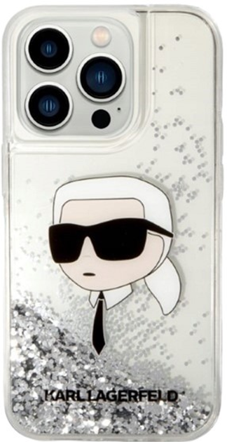 Панель Karl Lagerfeld Glitter Karl Head для Apple iPhone 14 Pro Max Silver (3666339086879) - зображення 2