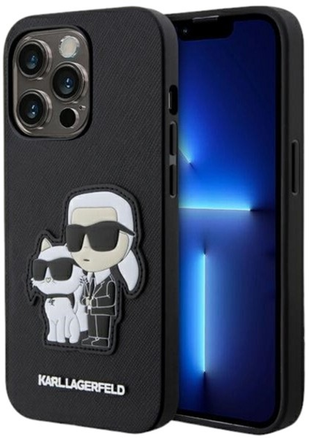 Панель Karl Lagerfeld Saffiano Karl&Choupette для Apple iPhone 14 Pro Max Black (3666339122737) - зображення 1