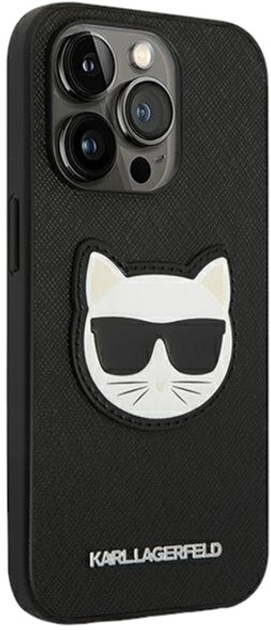 Панель Karl Lagerfeld Saffiano Choupette Head Patch для Apple iPhone 14 Pro Max Black (3666339076986) - зображення 2