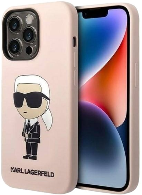 Etui Karl Lagerfeld Silicone Ikonik do Apple iPhone 14 Pro Max Pink (3666339098643) - obraz 1
