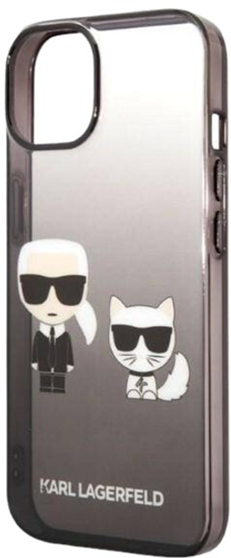 Панель Karl Lagerfeld Gradient Ikonik Karl&Choupette для Apple iPhone 14 Pro Max Black (3666339086435) - зображення 3