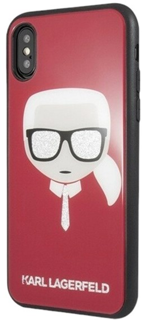 Панель Karl Lagerfeld Iconic Glitter Karl Head для Apple iPhone X/Xs Red (3700740444818) - зображення 2