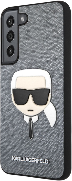 Панель Karl Lagerfeld Saffiano Ikonik Karl Head для Samsung Galaxy S22 Plus Silver (3666339045517) - зображення 1
