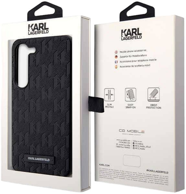 Панель Karl Lagerfeld Saffiano Mono Metal Logo для Samsung Galaxy S23 Black (3666339117917) - зображення 3