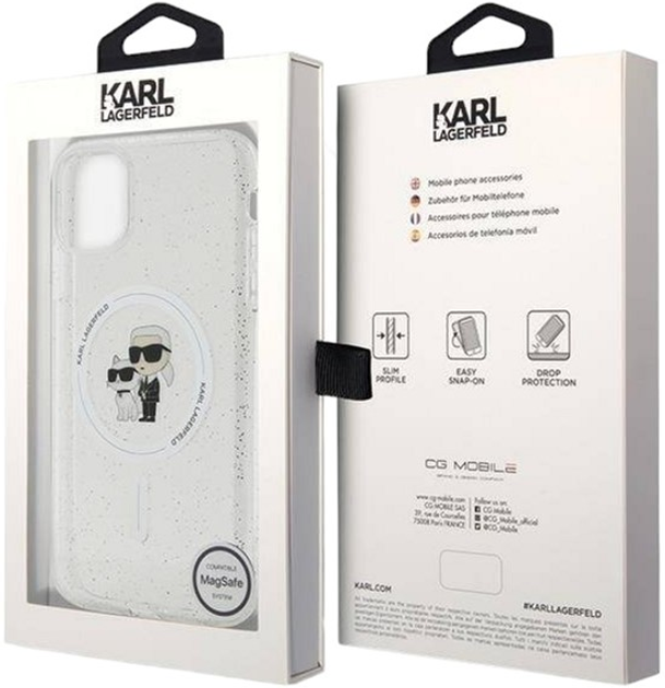 Панель Karl Lagerfeld Karl&Choupette Glitter MagSafe для Apple iPhone Xr/11 Transparent (3666339162672) - зображення 2
