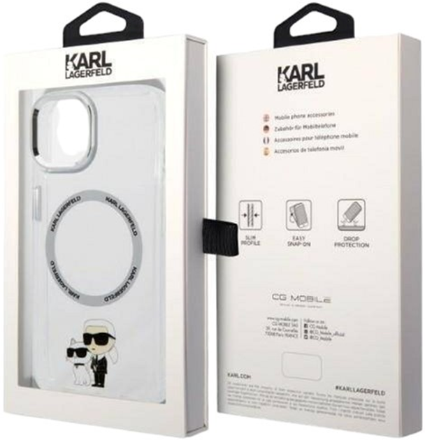 Панель Karl Lagerfeld Iconic Karl&Choupette Magsafe для Apple iPhone 14 Plus Transparent (3666339087616) - зображення 3