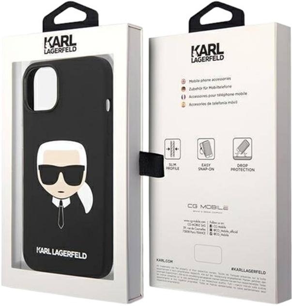 Панель Karl Lagerfeld Silicone Karl Head Magsafe для Apple iPhone 14 Plus Black (3666339078003) - зображення 2