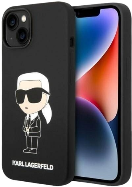 Панель Karl Lagerfeld Silicone Ikonik Magsafe для Apple iPhone 14 Plus Black (3666339087692) - зображення 1