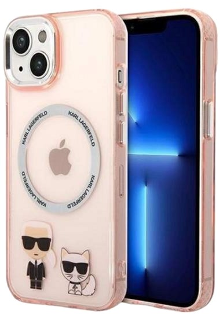 Панель Karl Lagerfeld Karl&Choupette Aluminium Magsafe для Apple iPhone 14 Pink (3666339087326) - зображення 1