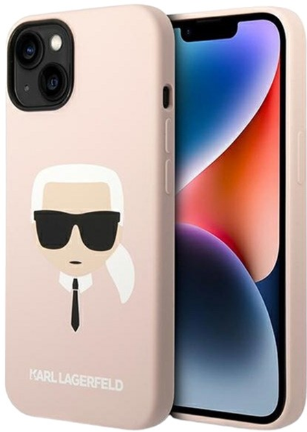 Панель Karl Lagerfeld Silicone Karl Head Magsafe для Apple iPhone 14 Light Pink (3666339078034) - зображення 1