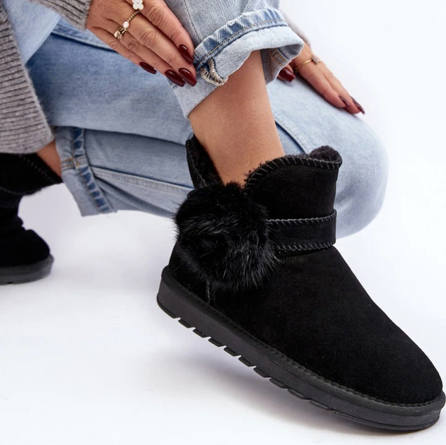 Śniegowce mukluki damskie z futerkiem Eraclio 36 Czarne (5905677011302) - obraz 6