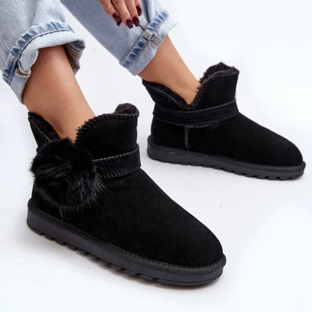 Śniegowce mukluki damskie z futerkiem Eraclio 41 Czarne (5905677011470) - obraz 7