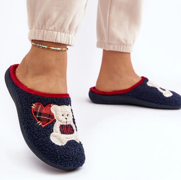 Kapcie domowe damskie ocieplane z zakrytymi palcami Inblu EC000095 36 Granatowe (5905677966152) - obraz 3