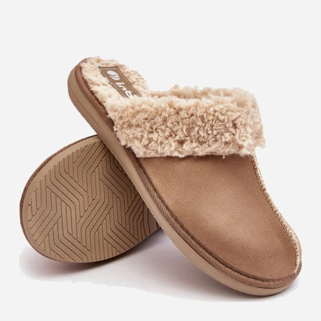 Жіночі домашні капці утеплені із закритим носком Inblu EK000010 38 Бежеві (5905677961836) - зображення 8