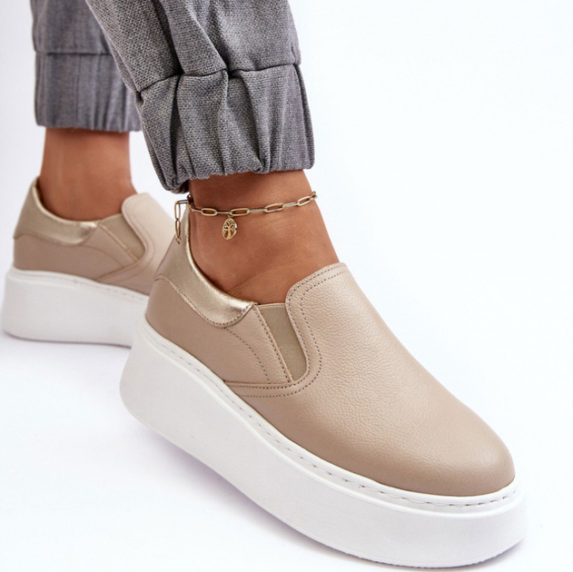 Buty wsuwane damskie Lemar Manish 38 Beżowe (5905677941630) - obraz 6