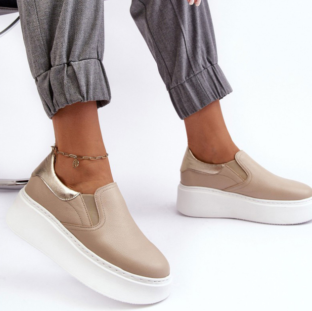 Buty wsuwane damskie Lemar Manish 38 Beżowe (5905677941630) - obraz 7