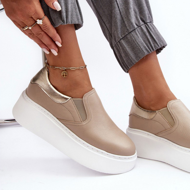 Buty wsuwane damskie Lemar Manish 38 Beżowe (5905677941630) - obraz 8