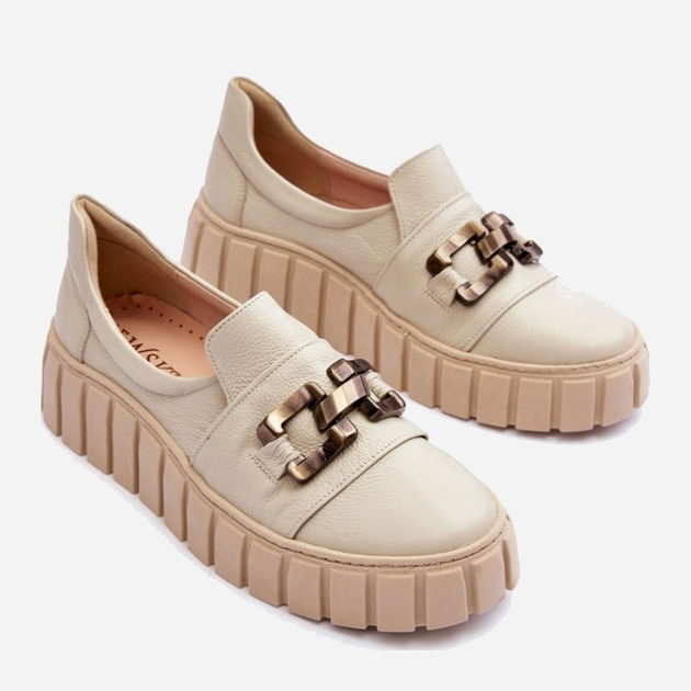 Buty wsuwane damskie Lewski Shoes 3398 39 Beżowy/Złoty - obraz 7