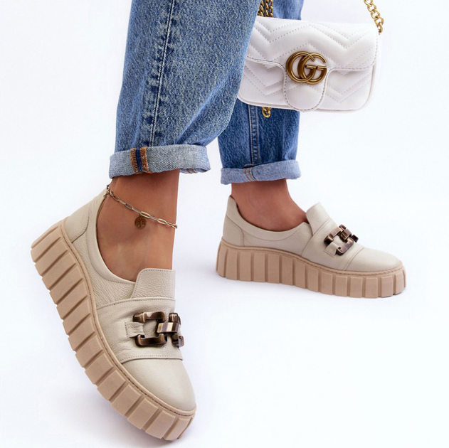 Жіночі сліпони Lewski Shoes 3398 40 Бежевий/Золотистий (5905677947892) - зображення 8