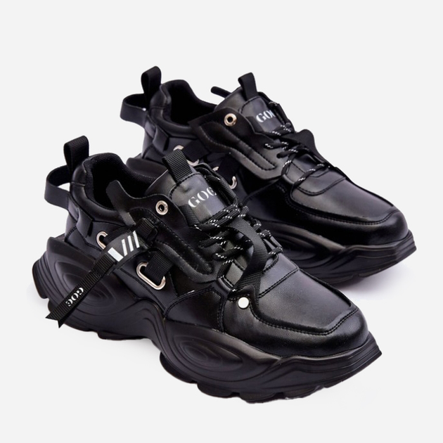 Sneakersy damskie na wysokiej platformie GOE MM2N4014 40 Czarne (5905677886603) - obraz 7