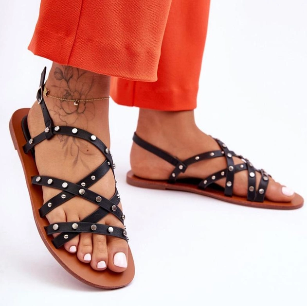 Жіночі сандалі Alemona 37 Чорні (5905677638363) - зображення 1