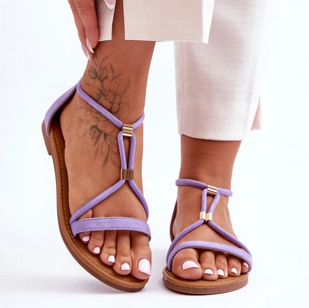 Sandały damskie płaskie Jullie 37 Fioletowe (5905677638189) - obraz 6
