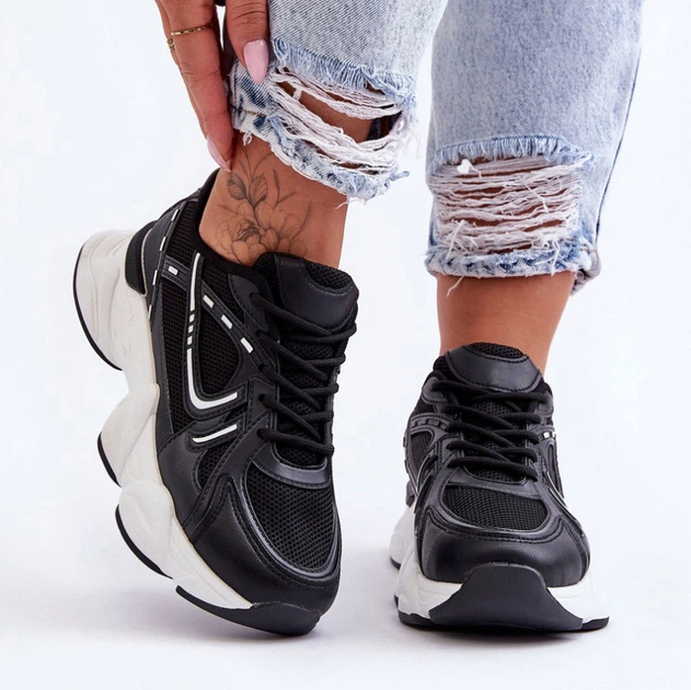 Sneakersy damskie na wysokiej platformie Feluci 37 Czarne (5905677437904) - obraz 2