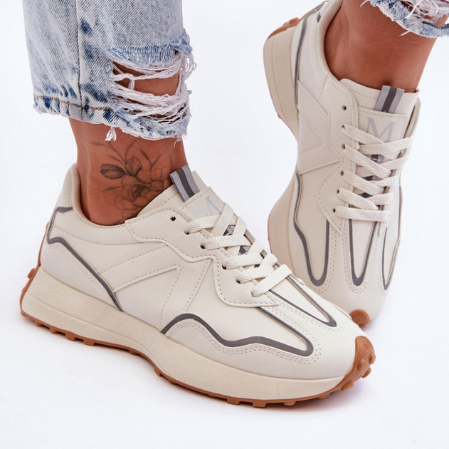 Buty sportowe damskie na platformie do kostki Faro 37 Beżowe (5905677428100) - obraz 5